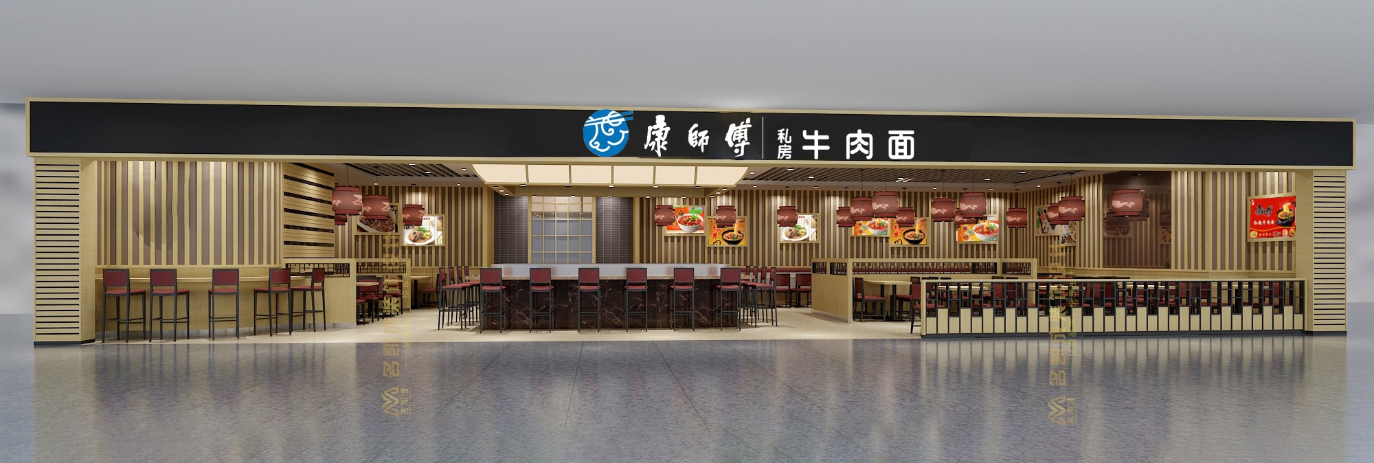 康師傅牛肉面館設(shè)計(jì)，連鎖品牌面