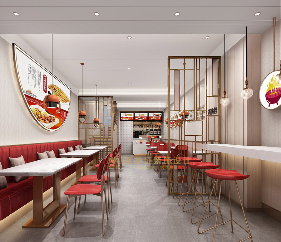 灣仔烤肉飯店設(shè)計(jì)，時(shí)尚小吃店設(shè)計(jì)，快餐餐廳