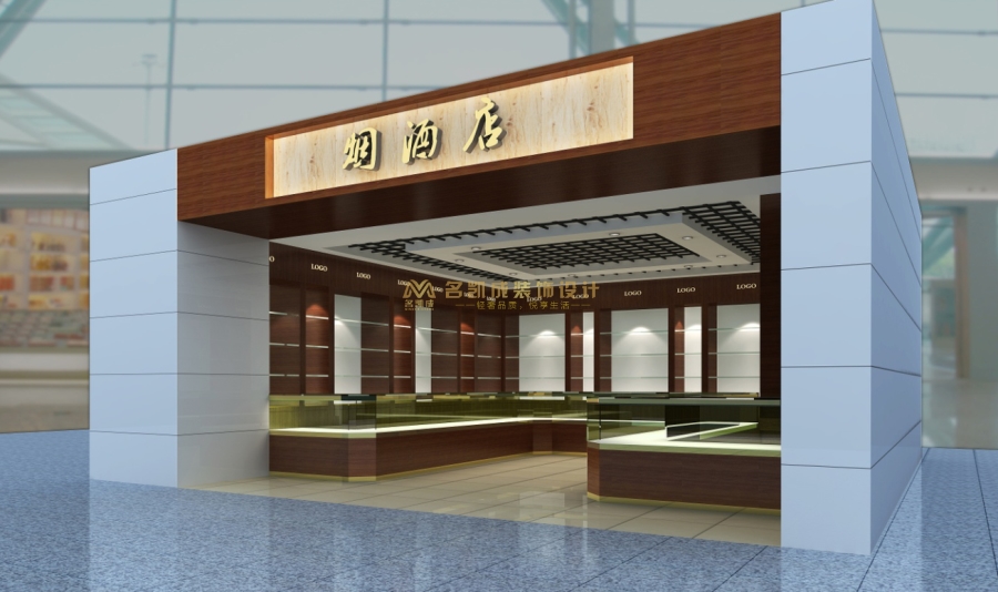 飛機(jī)場店鋪設(shè)計(jì)，商場名煙名酒店裝修，煙柜設(shè)