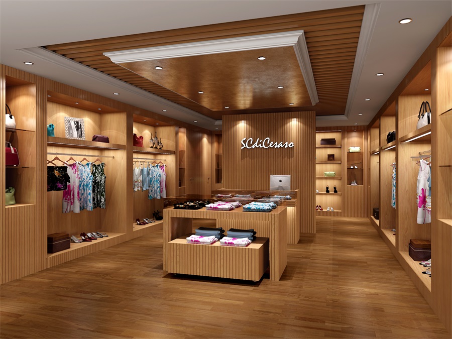 飛機(jī)場服裝店設(shè)計，商場女裝店鋪設(shè)計，服裝專