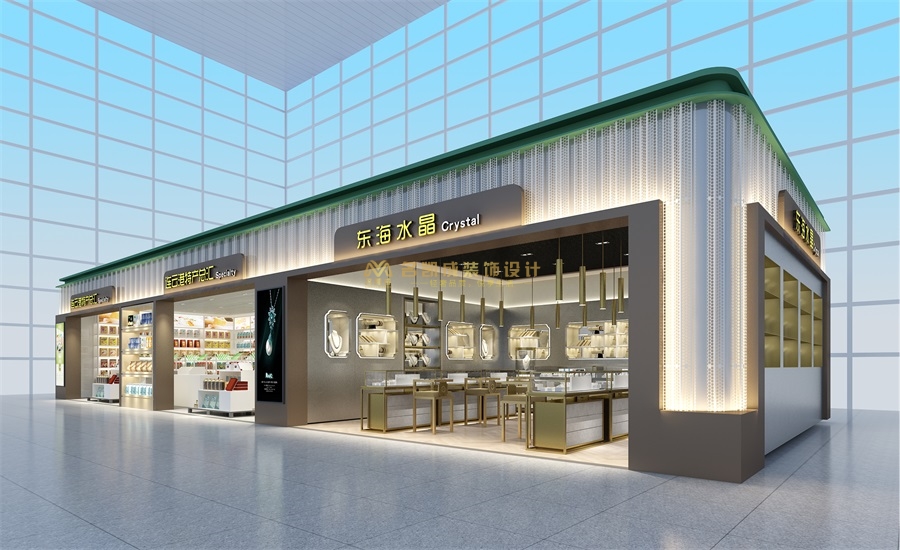 連云港花果山機(jī)場首飾品店設(shè)計，珠寶水晶飾品